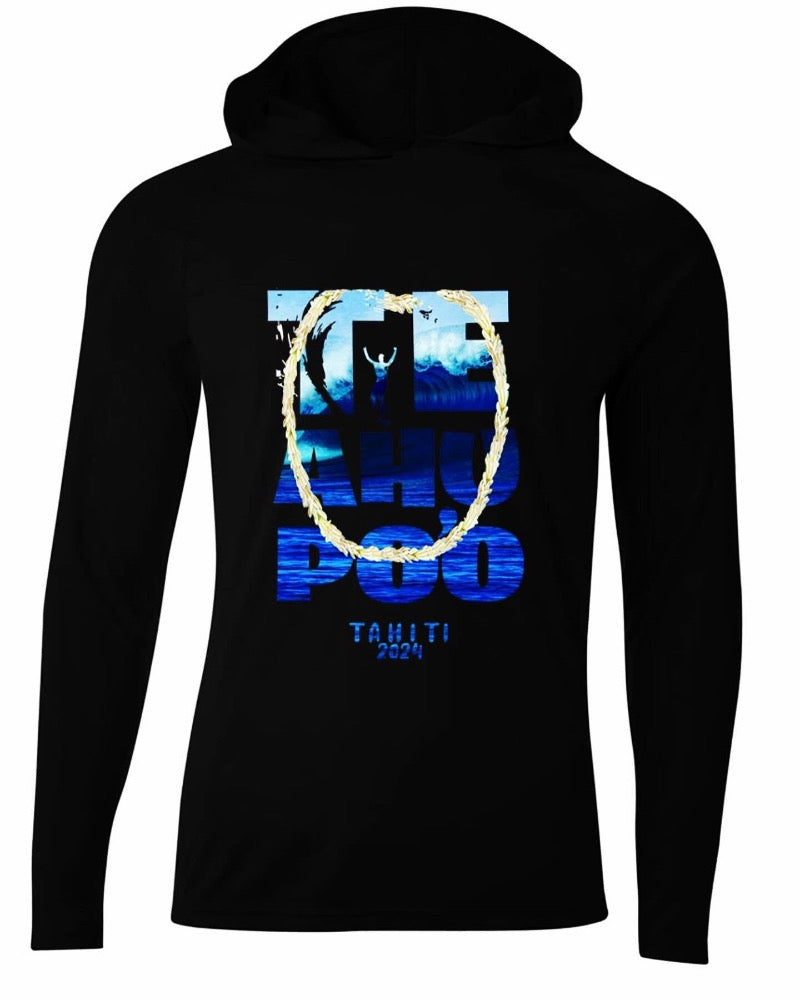 T-shirt Manches Longues Cooling Performance à capuche 'TEAHUPOO 2024'